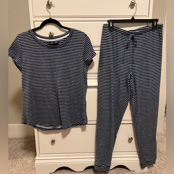 Laura Ashley Other - Laura Ashley Navy Striped Pajama Set